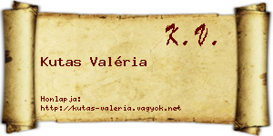 Kutas Valéria névjegykártya